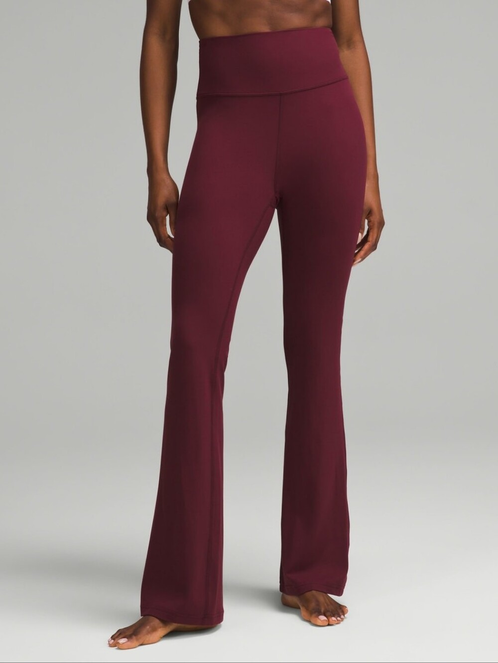 Lululemon Groove Nulu High Rise Flared Pants Size 4 Burgundy